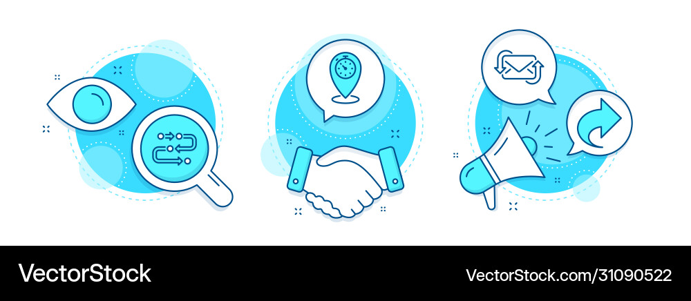 Timer share and methodology icons set refresh Timer share and methodology icons set refresh vector image