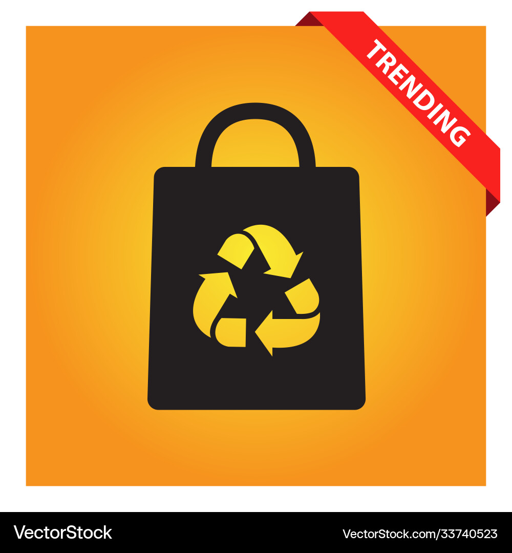 Bag with recycle icon for web and mobile Vector Image