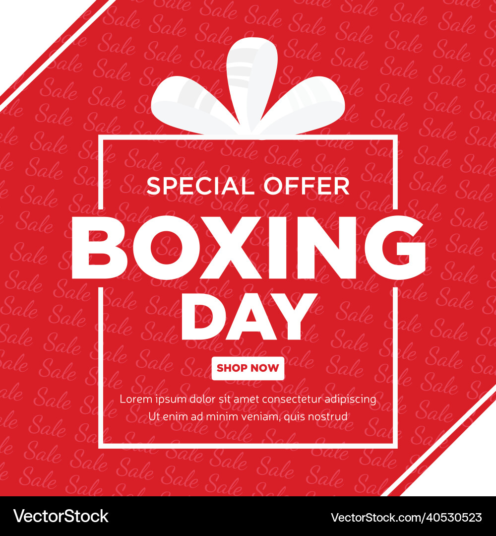 Boxing day special offer banner design Boxing day special offer banner design vector image