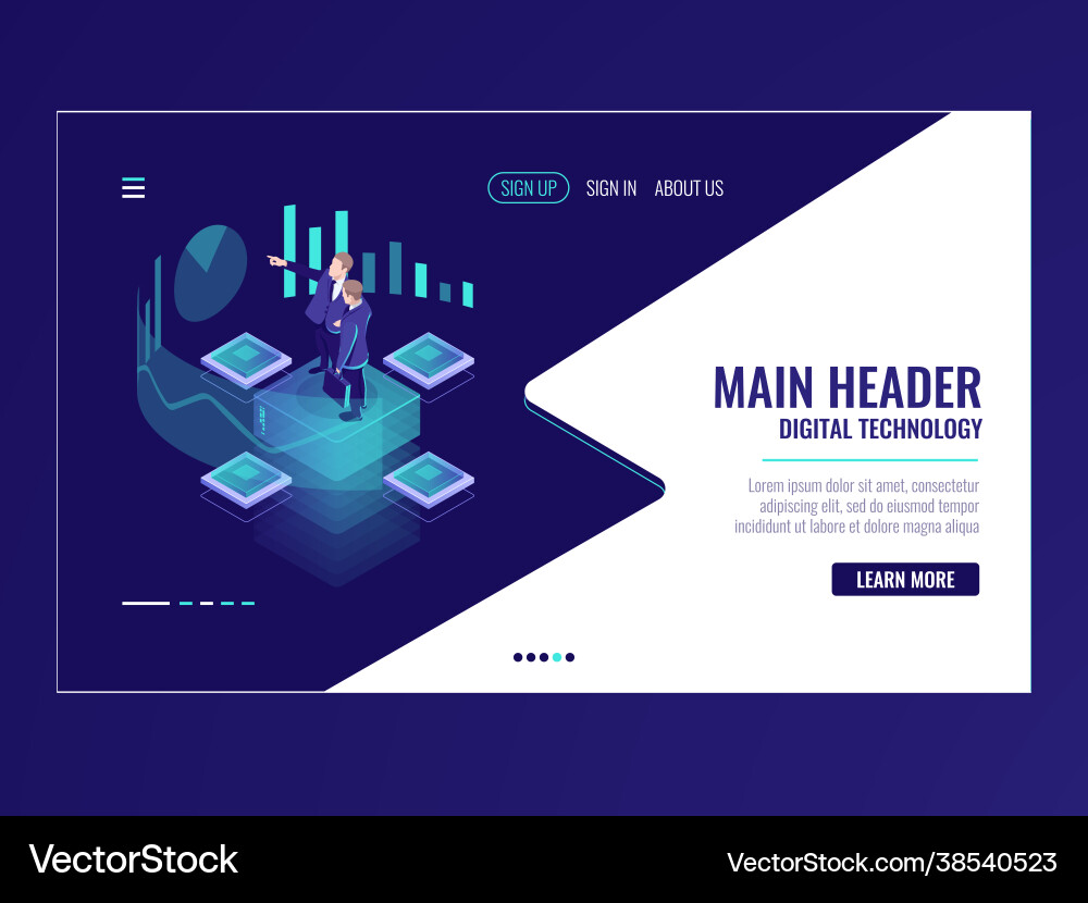 Business automated analytic system isometric icon Business automated analytic system isometric icon Vector Image