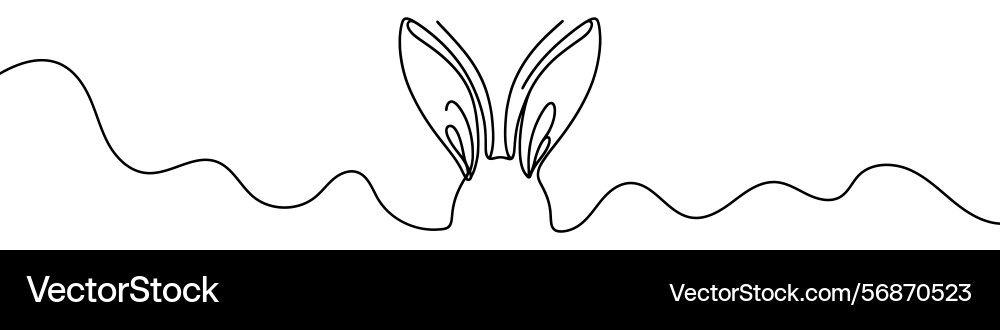 Continuous line drawing of a rabbit looking up Continuous line drawing of a rabbit looking up vector image