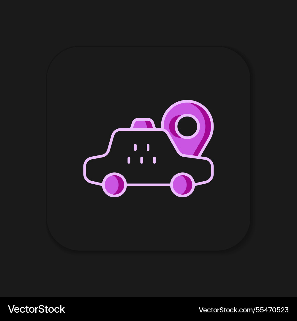 Filled outline map pointer with taxi car icon Filled outline map pointer with taxi car icon vector image