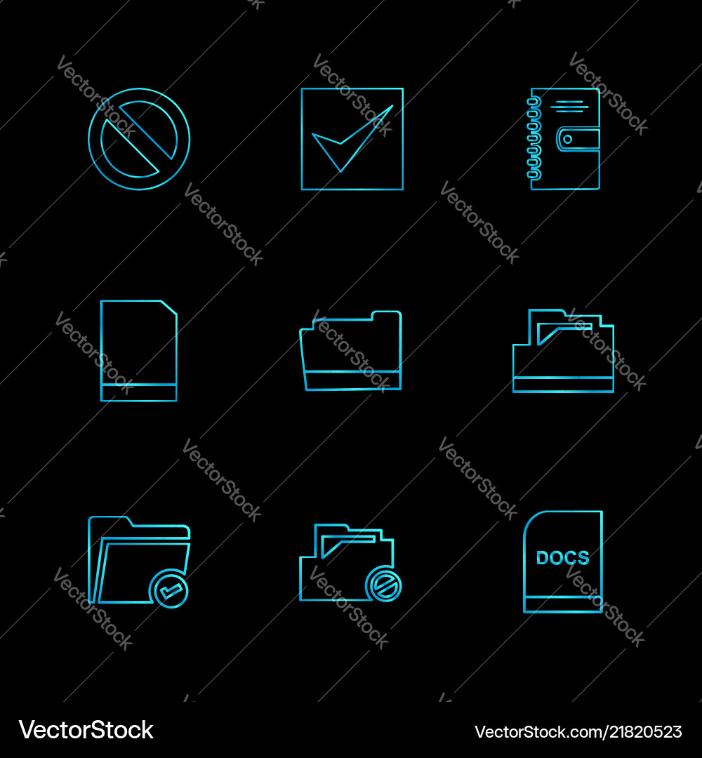 Folder files directory search code eps icons vector image