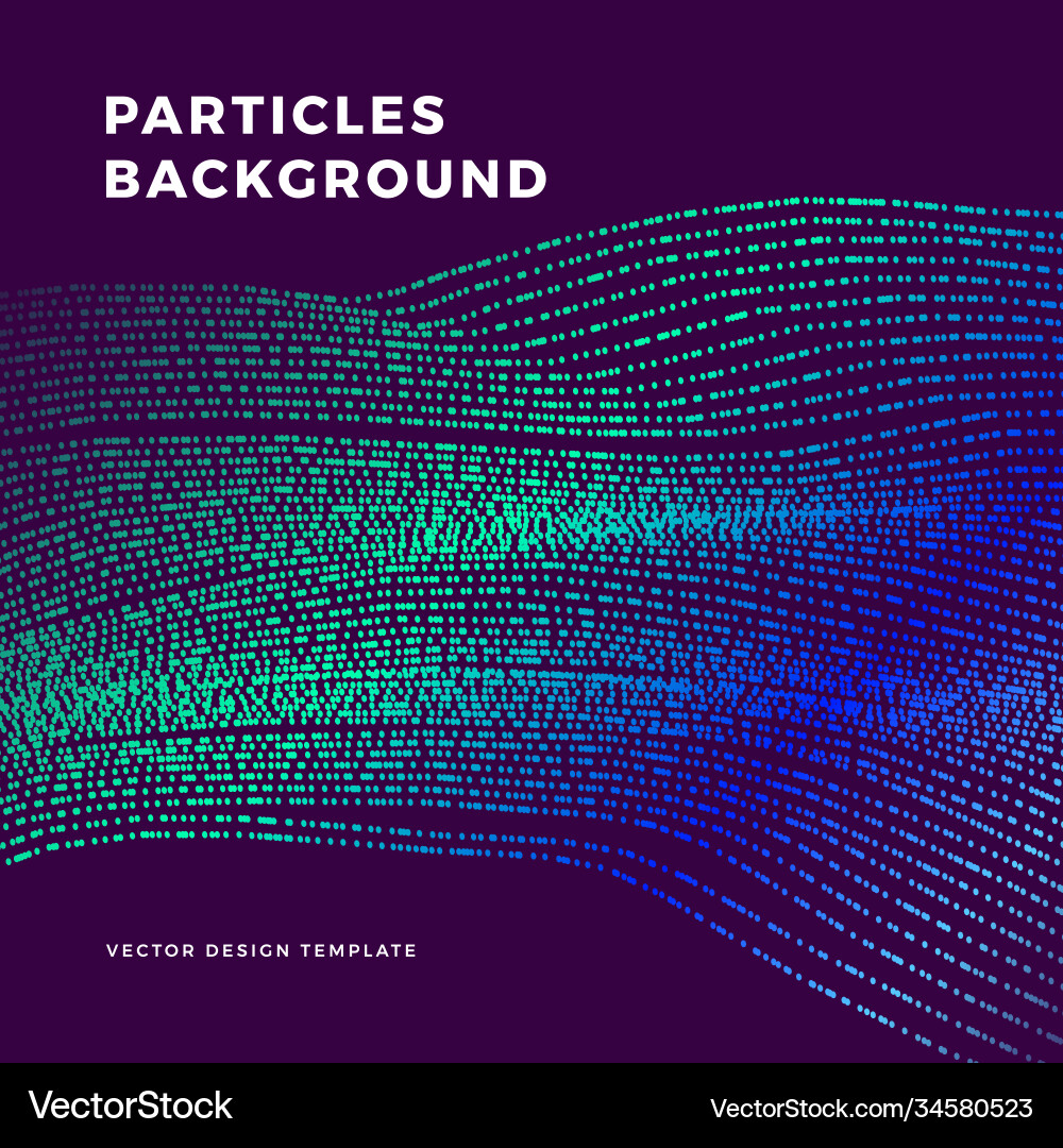 Futuristic background with dynamic particles vector image