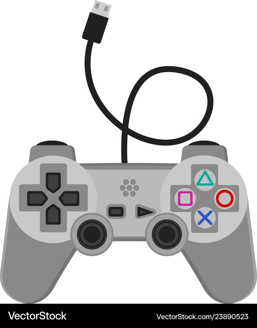 Grey Game Joystick Controller vector image