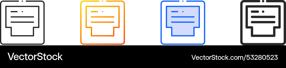 Inbox iconthin linear gradient blue stroke Inbox iconthin linear gradient blue stroke vector image