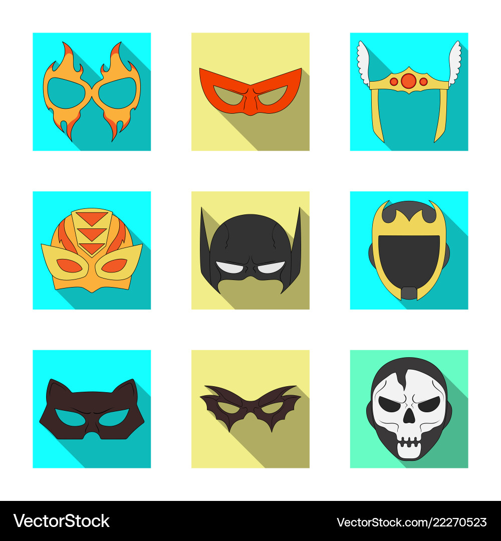Isolated object of hero and mask symbol Isolated object of hero and mask symbol vector image