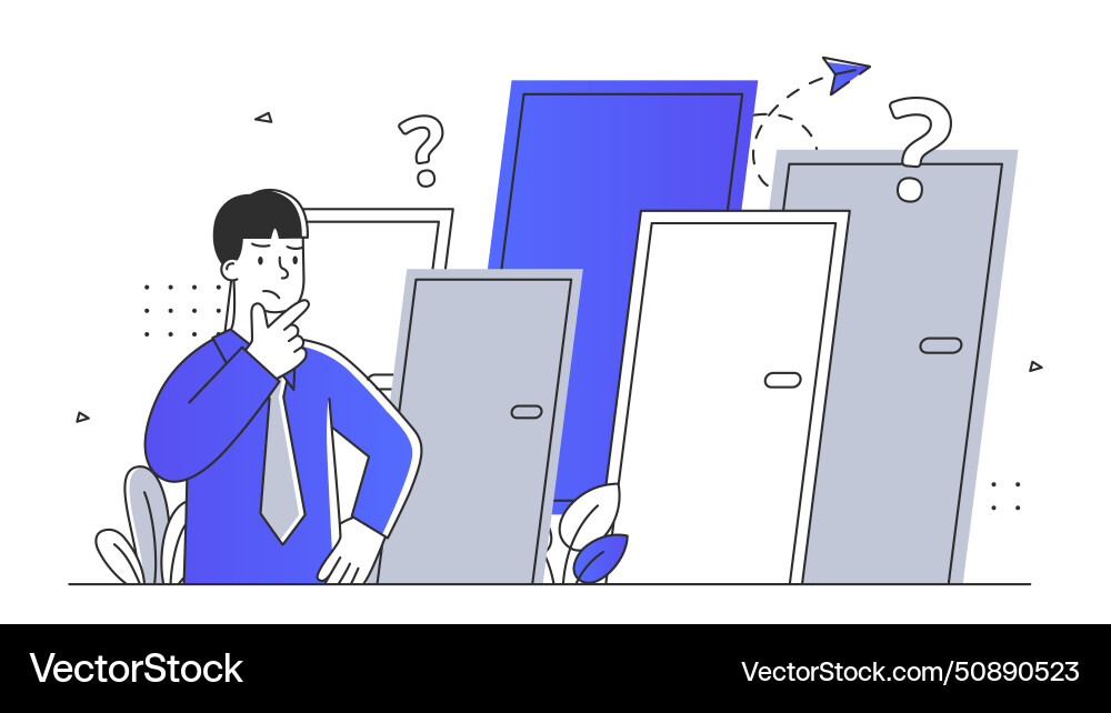 Man choose way simple Man choose way simple vector image