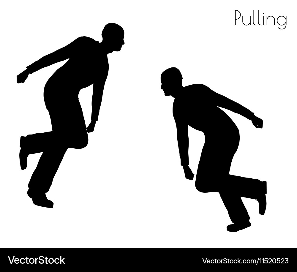 Man in pulling action pose vector image