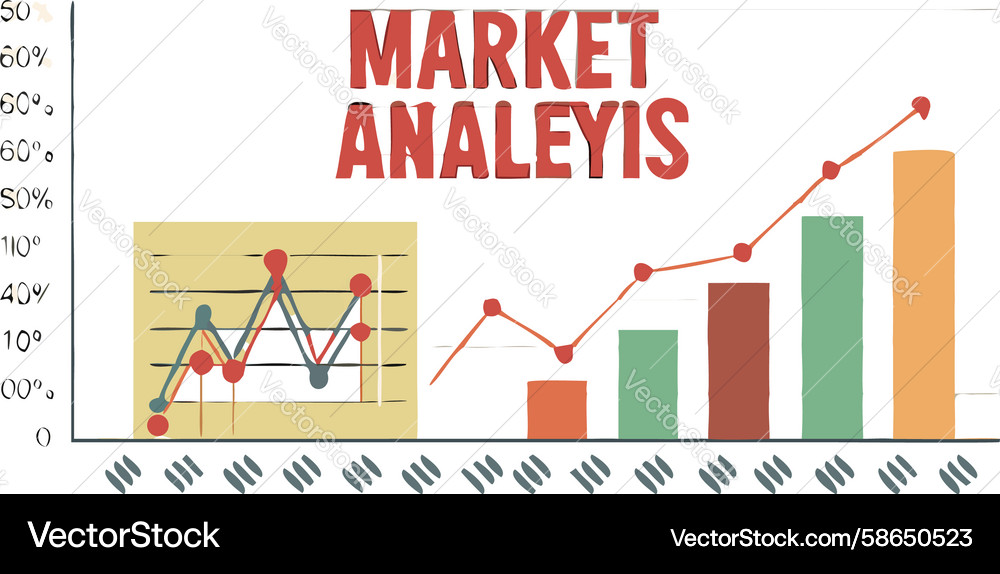 Market analysis bar chart data visualization Vector Image