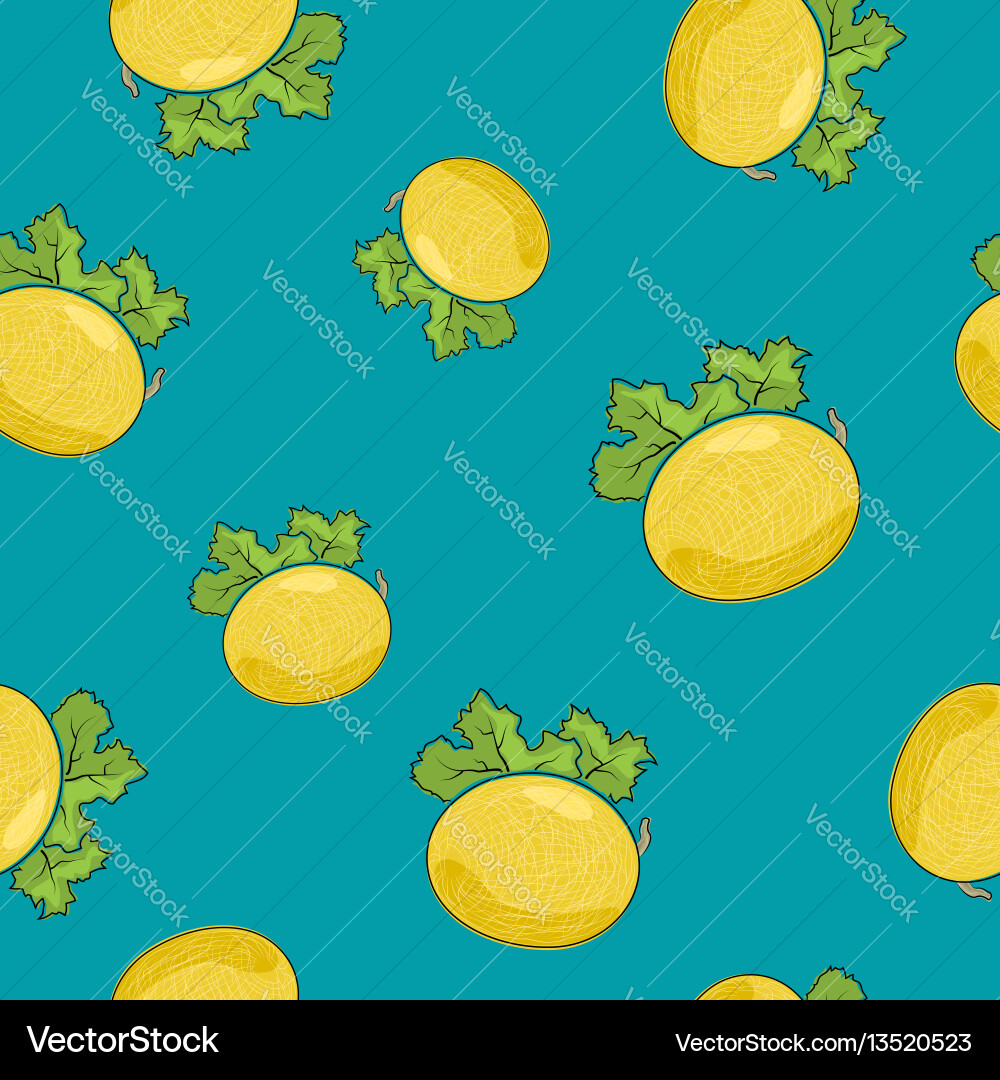 Melon Seamless Pattern Vector Image
