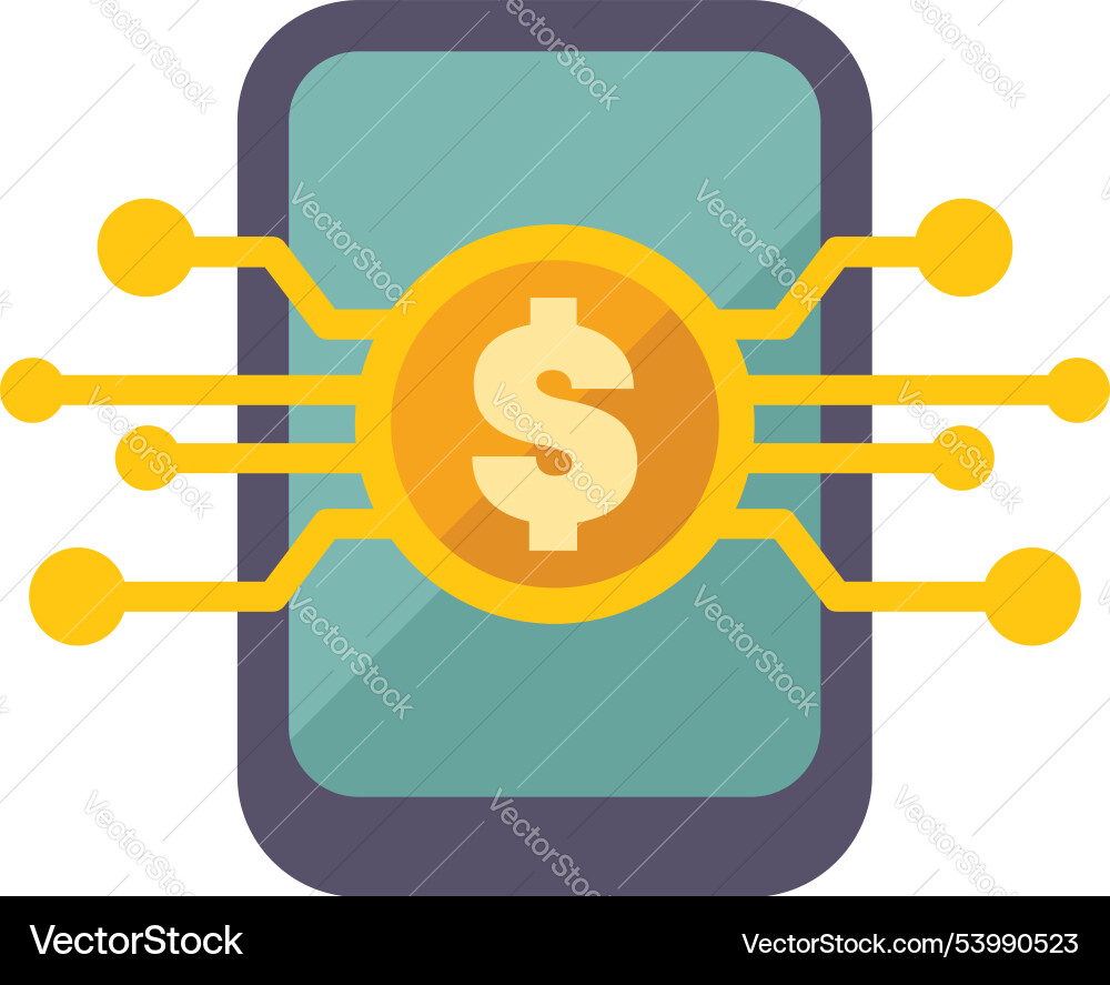 Mobile banking technology connecting with digital Mobile banking technology connecting with digital vector image