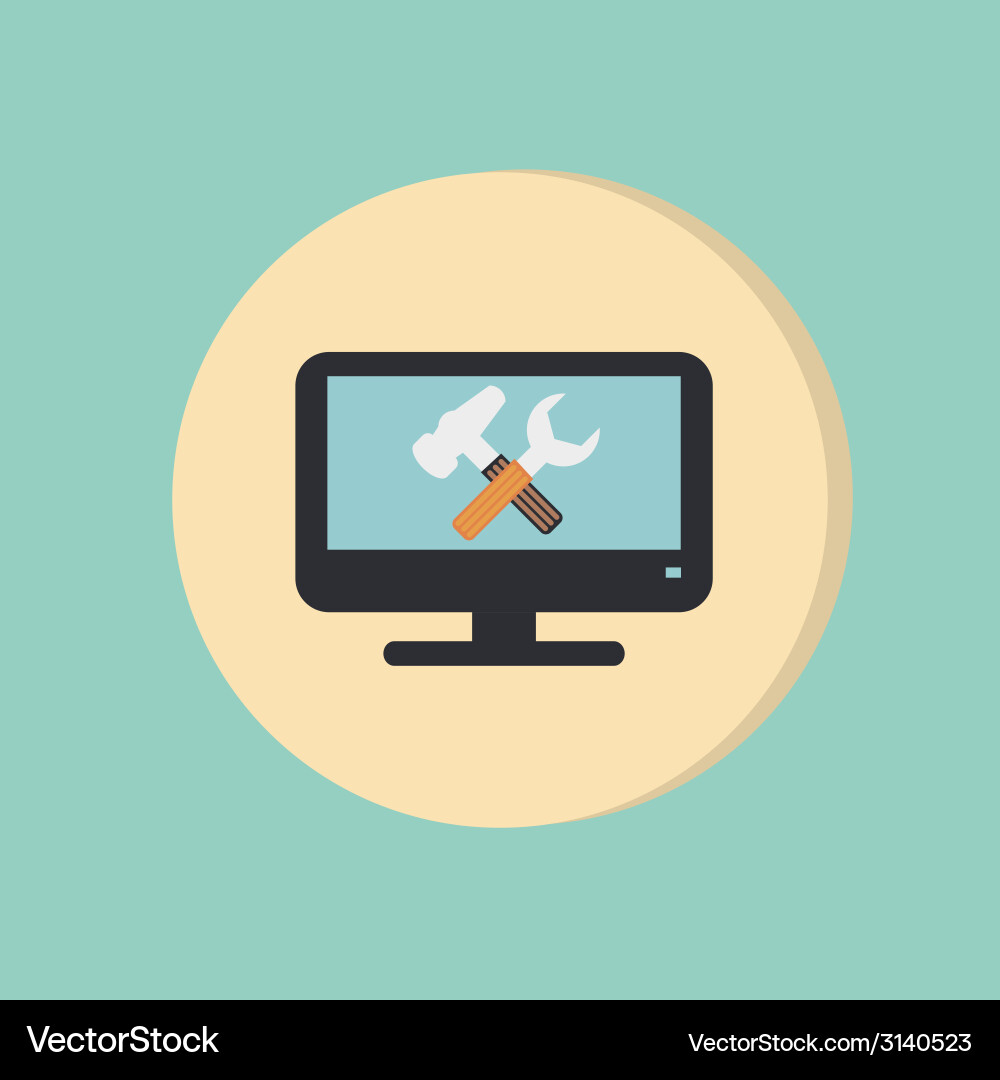 Monitor symbol settings icon computer vector image