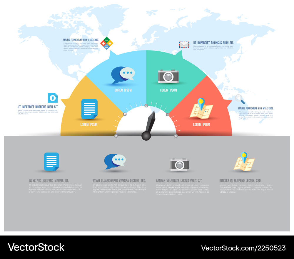 Multicolor Circular Arrow with Icons Vector Image