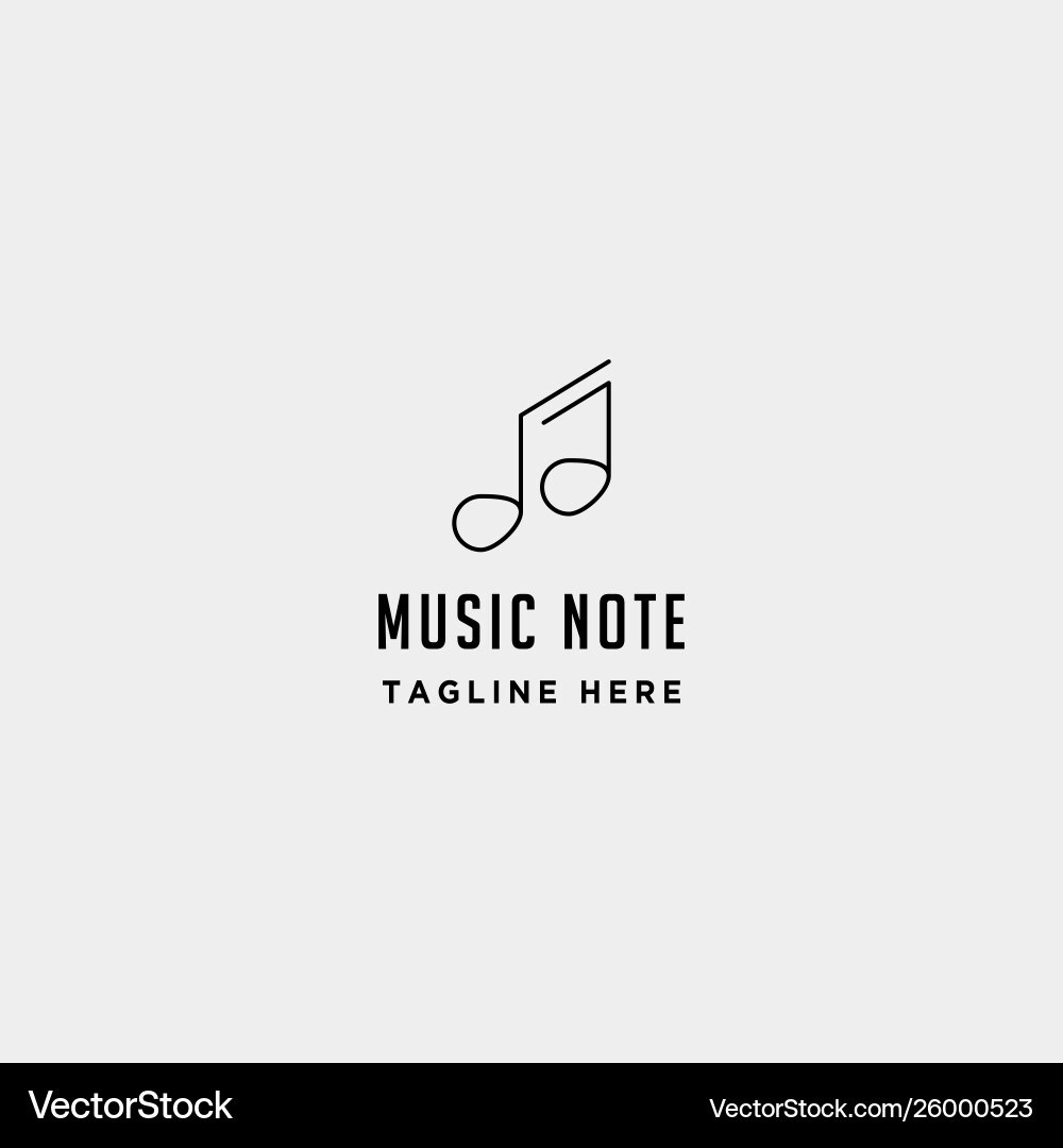 Music symbol logo element simple icon line Vector Image