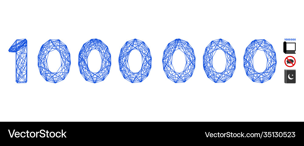 Network 1000000 digits text mesh Network 1000000 digits text mesh vector image