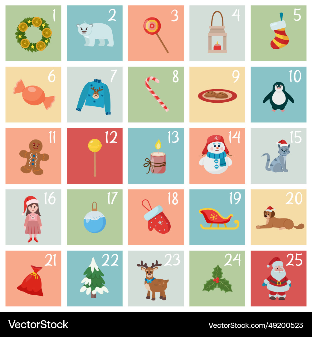 Ountdown calendar advent Vector Image