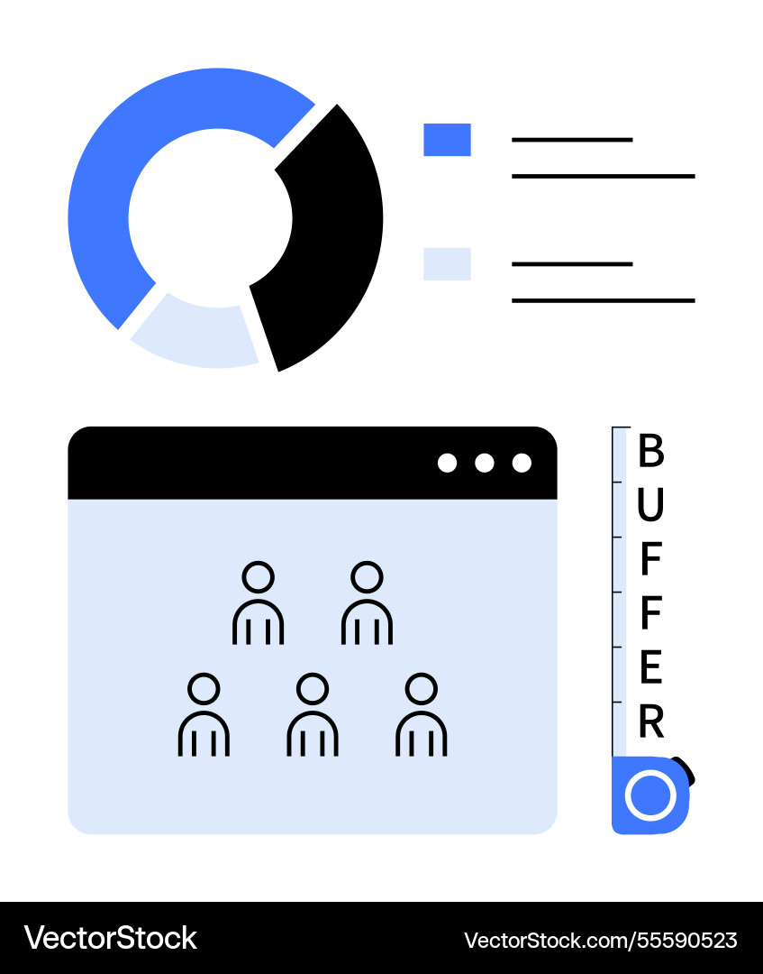 Performance analytics with chart user display Vector Image
