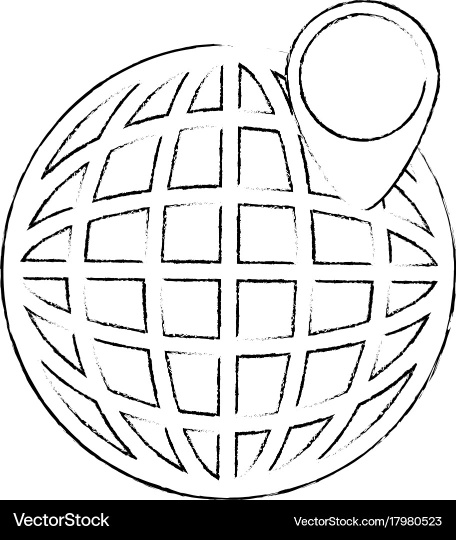 Planet with pointer location Vector Image