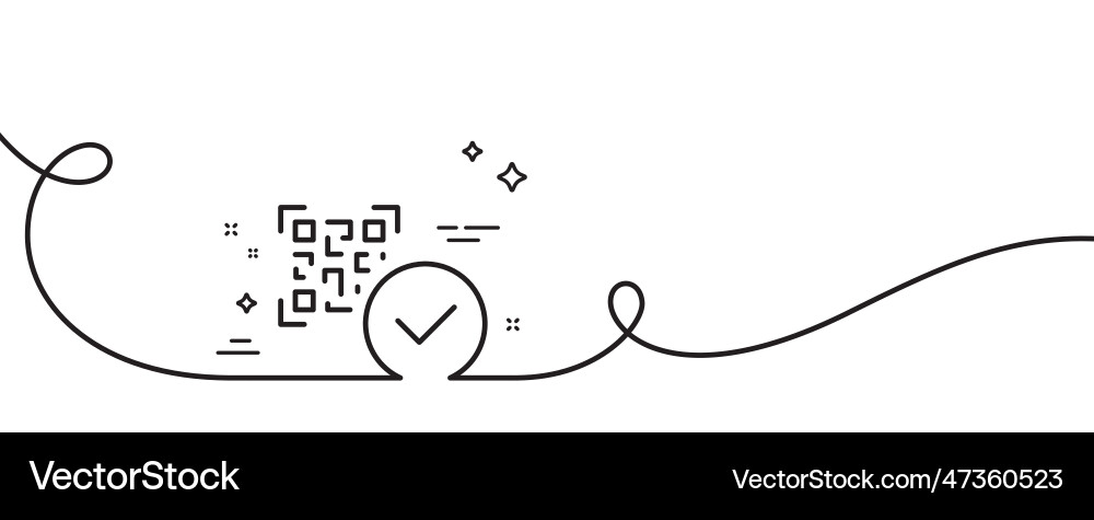 Qr code line icon scan barcode sign continuous Qr code line icon scan barcode sign continuous vector image