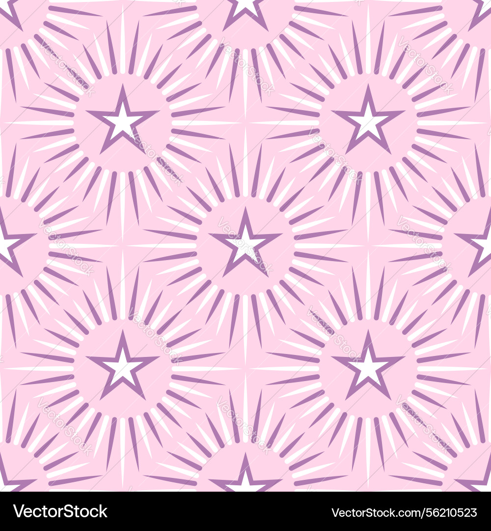 Seamless pattern with stars and rays vector image