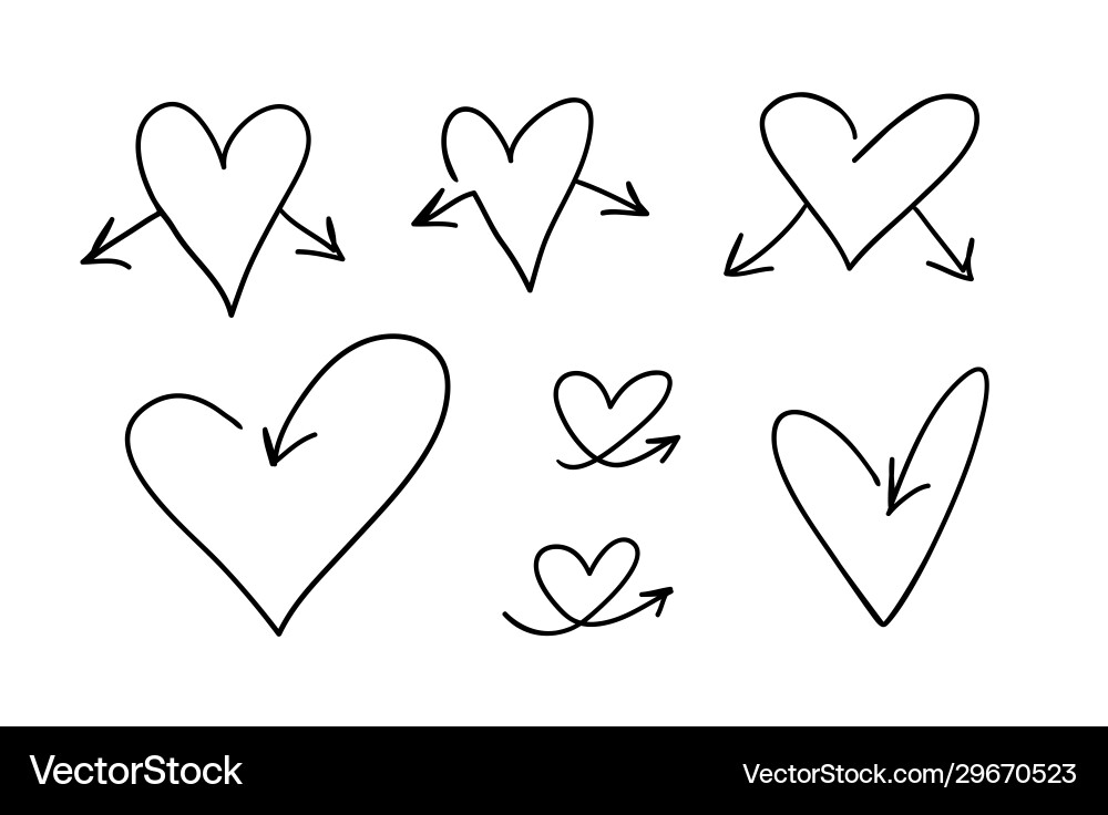 Set hand drawn object for design use black vector image