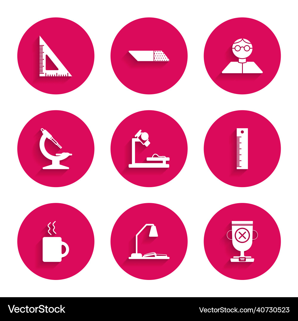 Set microscope workplace with table lamp and open Set microscope workplace with table lamp and open vector image