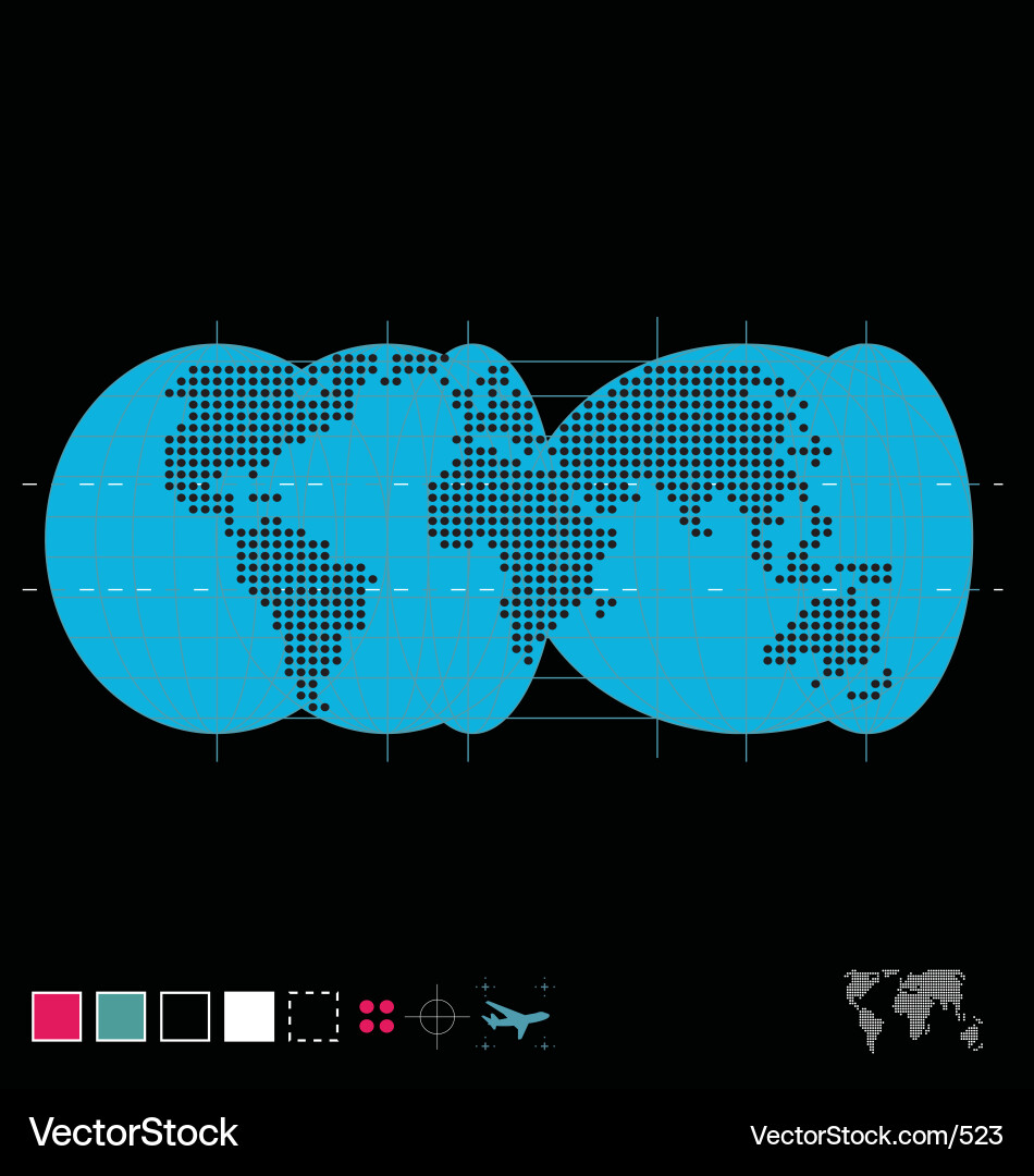 Stylized Globe Map Vector Image