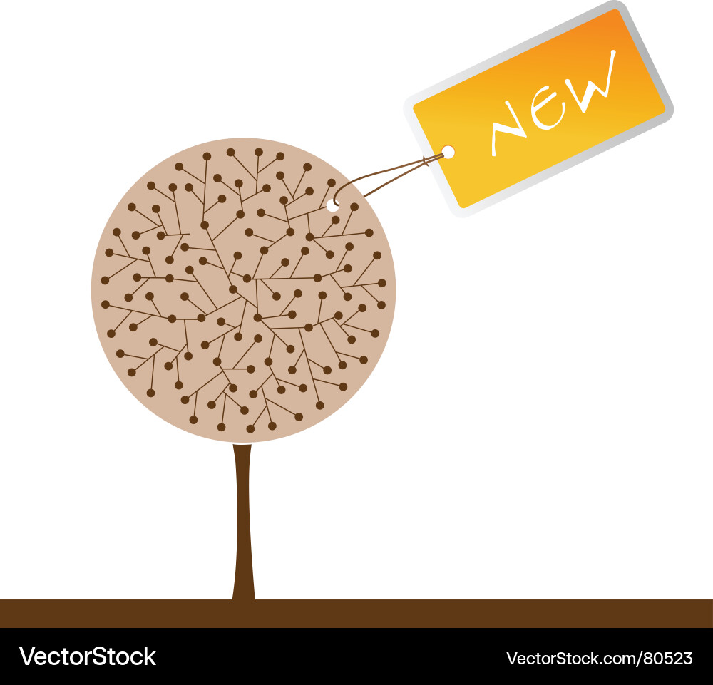Tree with orange tag vector image
