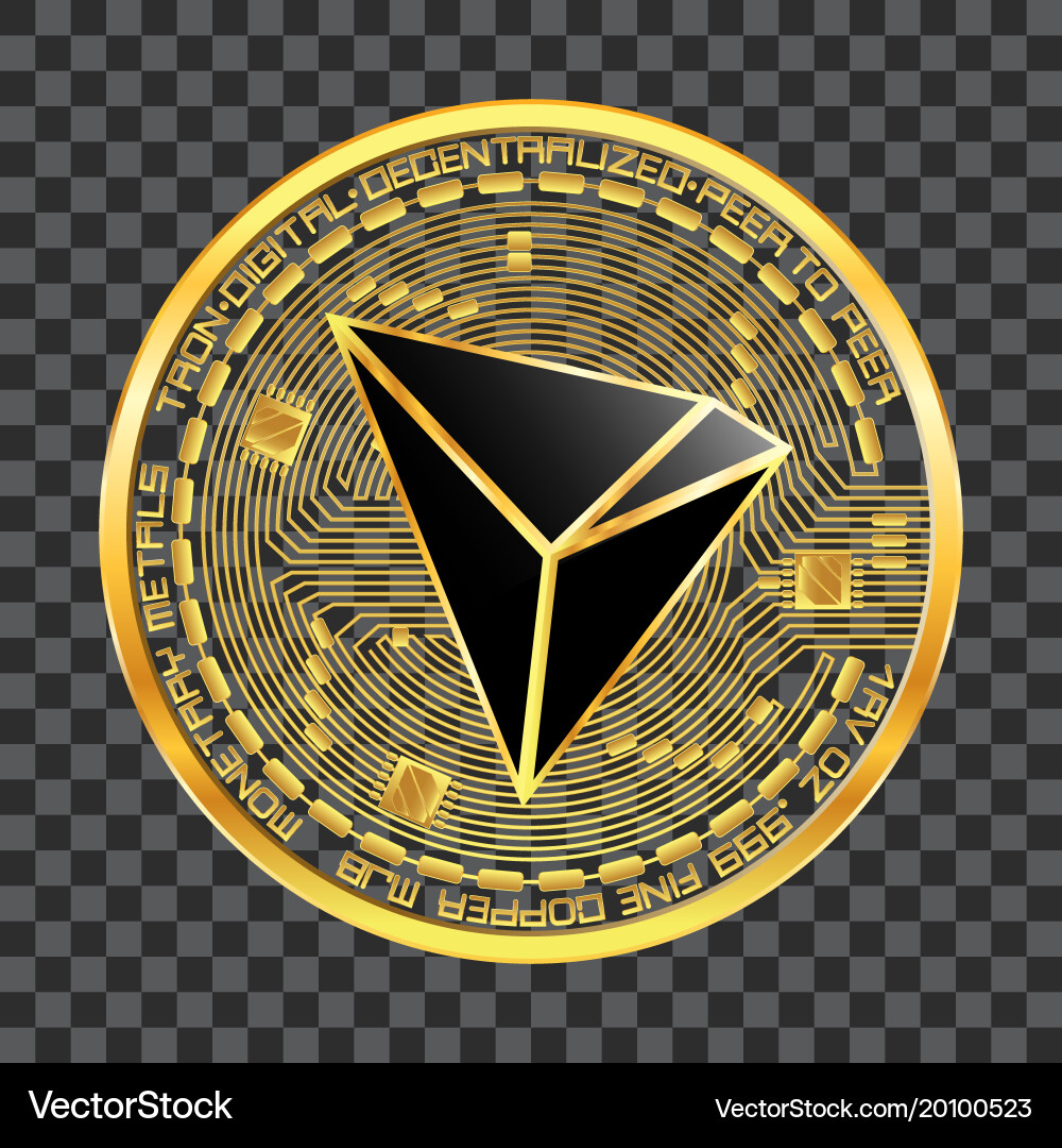 Tron Cryptocurrency Golden Symbol – Royalty-Free Vector | VectorStock