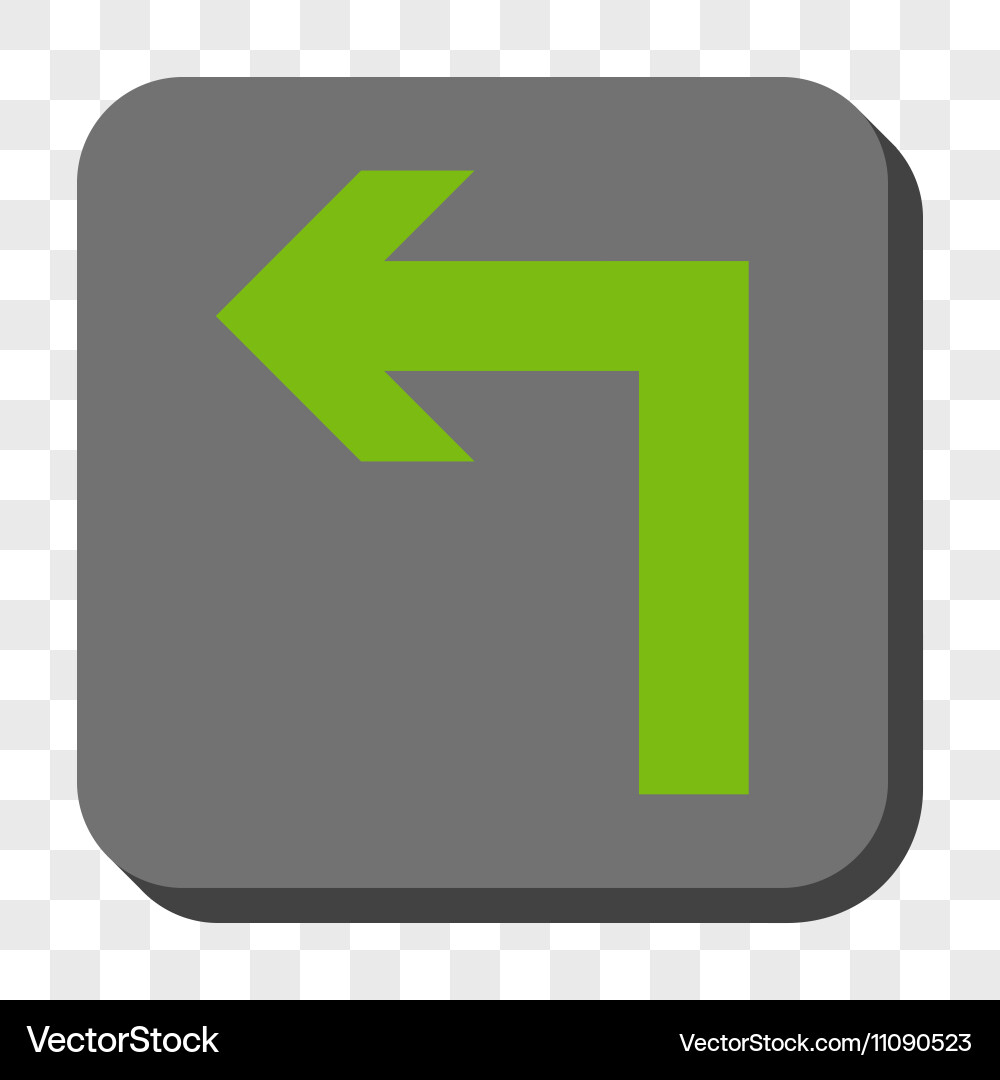 Turn left rounded square button vector image