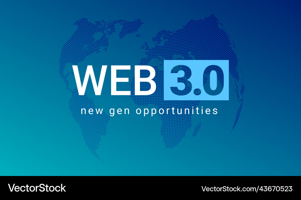Web 3 world technology digital background web3 Web 3 world technology digital background web3 vector image