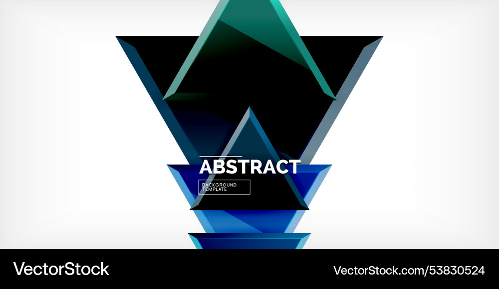 Abstract background - colorful triangles with 3d Vector Image