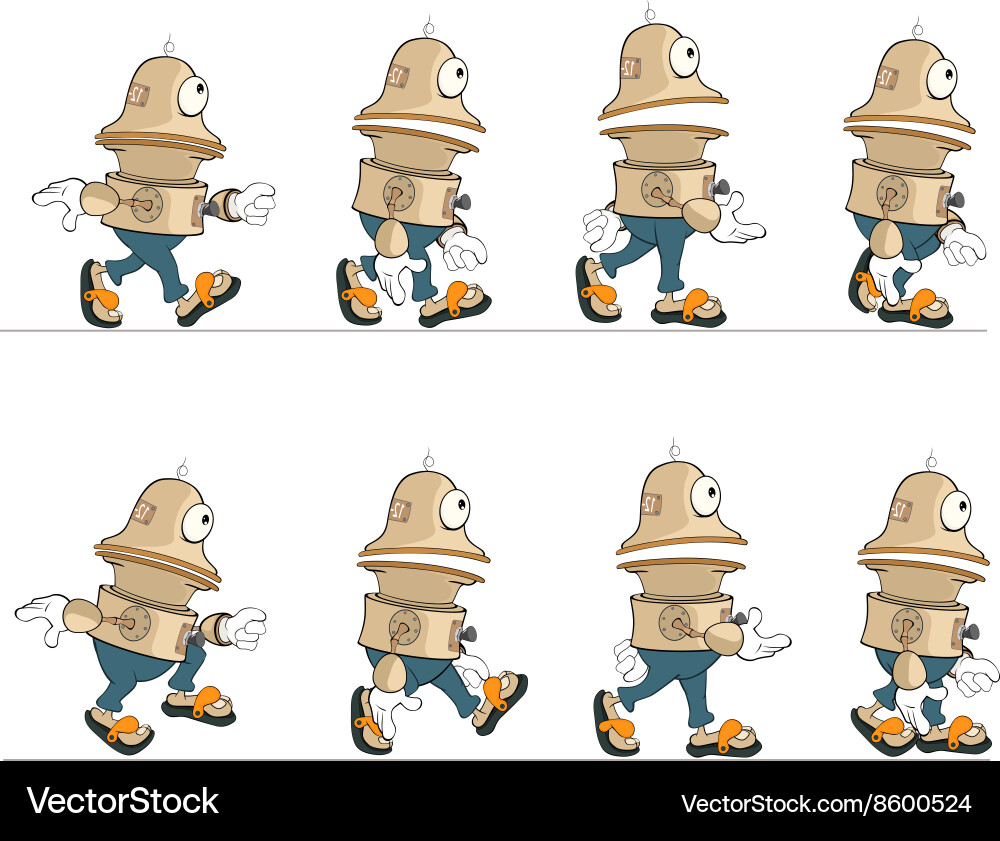 Cartoon character cute robot for computer game vector image
