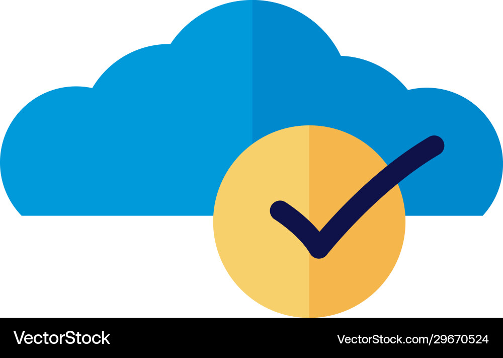 Cloud computing with check symbol flat style Cloud computing with check symbol flat style vector image