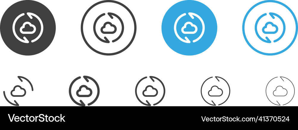 Cloud sync icon data storage refresh with arrows Cloud sync icon data storage refresh with arrows vector image