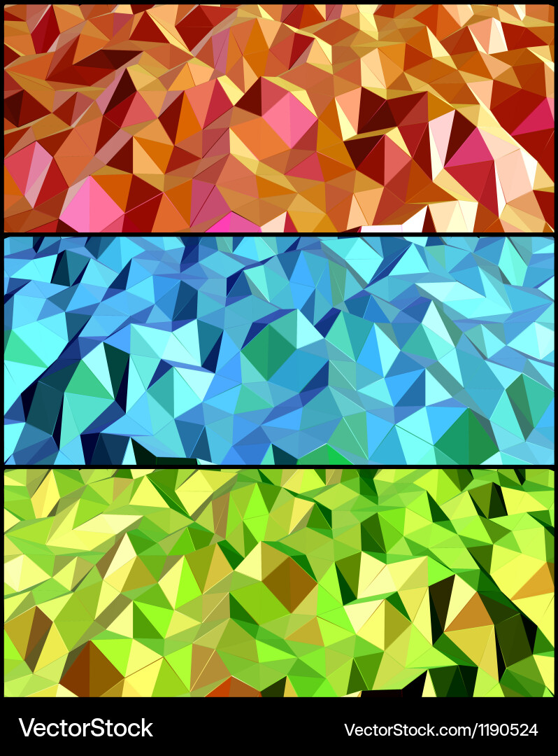 Collection of abstract backgrounds with triangle vector image