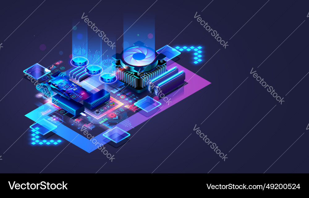 Cpu abstract digital chip computer processor Cpu abstract digital chip computer processor vector image