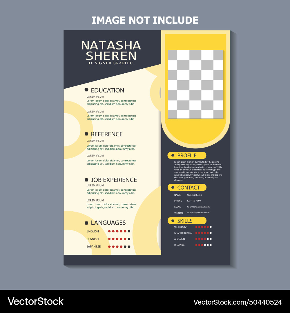 Curriculum vitae template design Royalty Free Vector Image