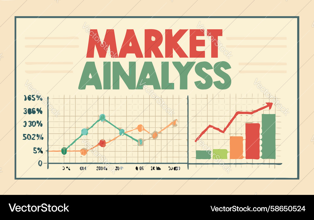 Data insights market analysis with line graph Vector Image
