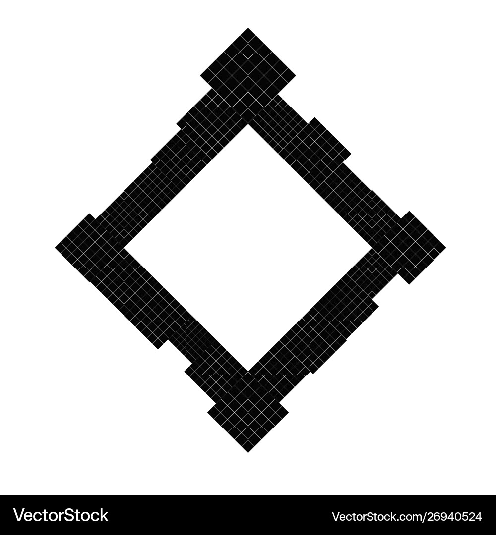 Diagonal abstract minimal monochrome square frame vector image
