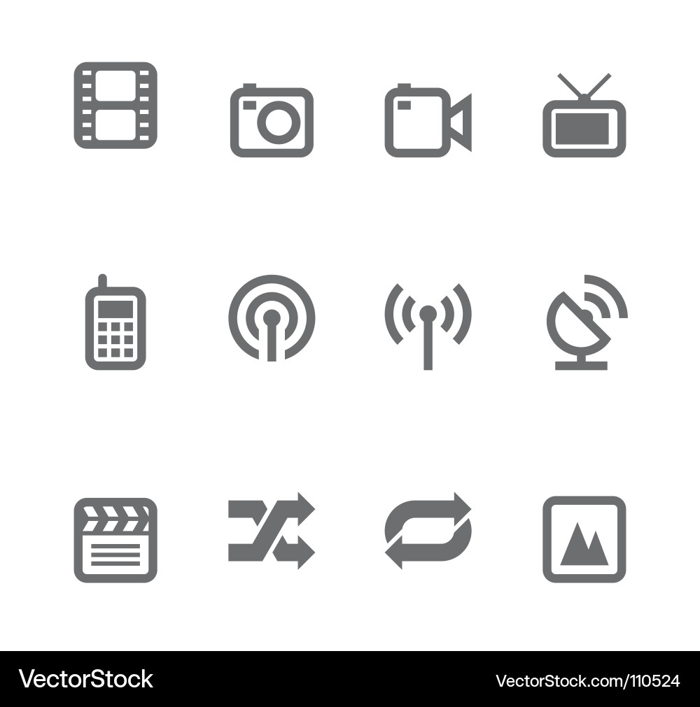 Digital Icons Collection Vector Image
