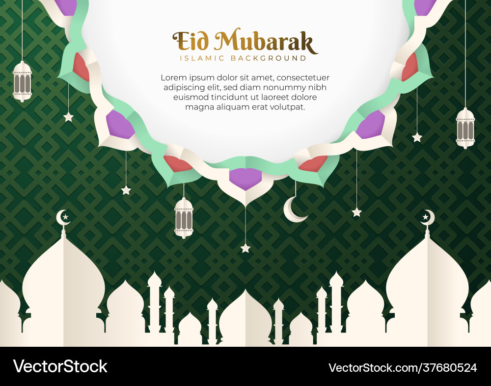Eid mubarak design greeting card background Eid mubarak design greeting card background vector image
