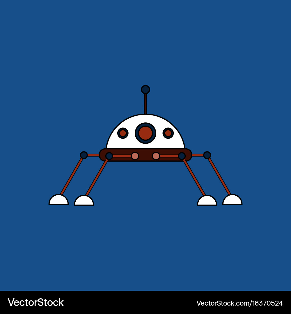 Flat icon design collection spaceship vector image