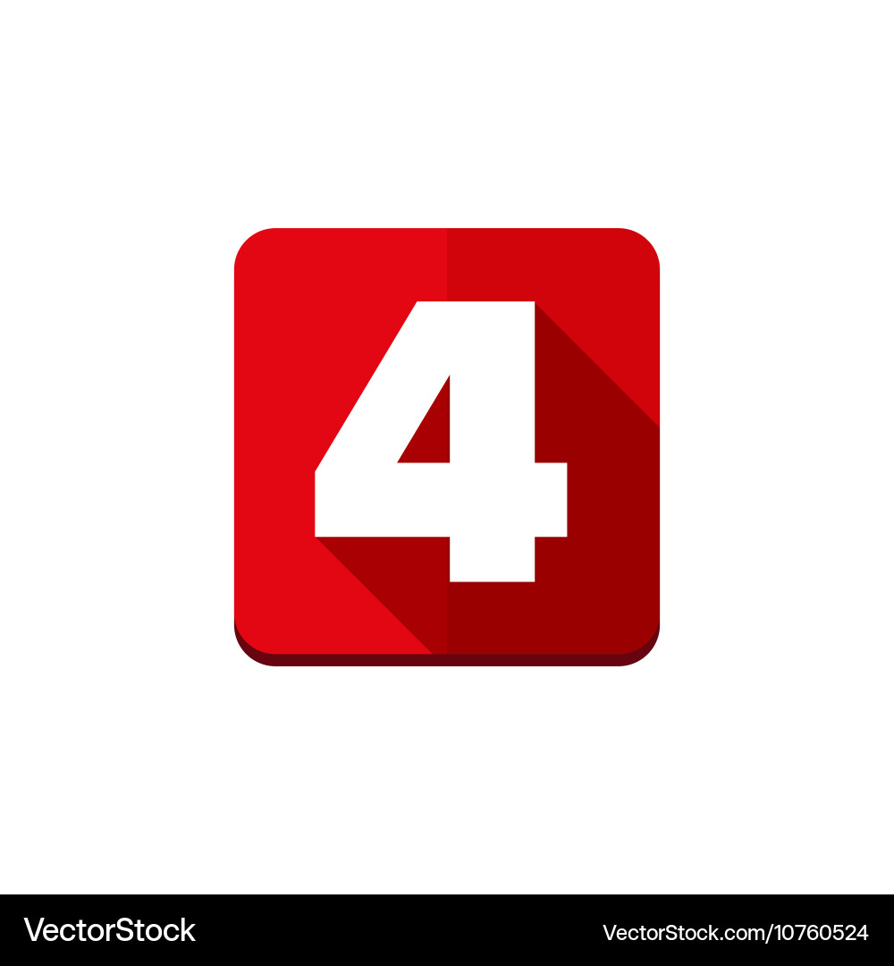 Four Number Button Icon vector image