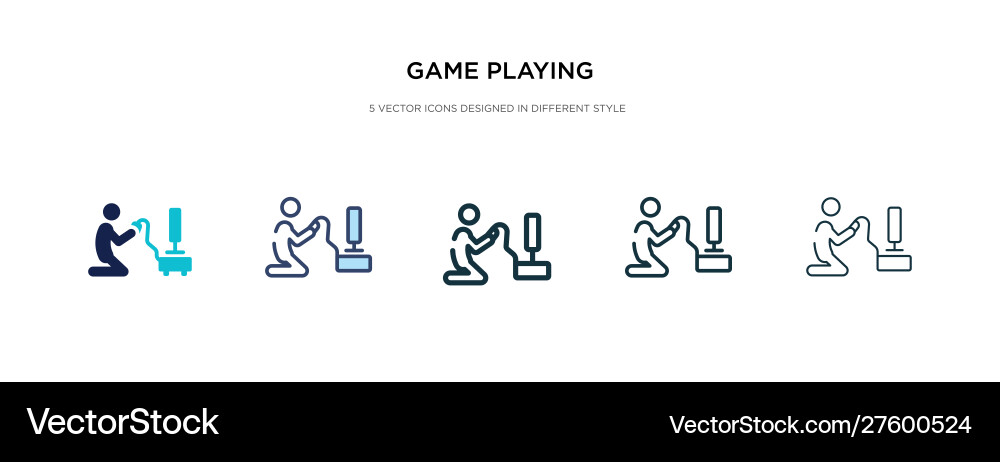 Game playing icon in different style two colored Game playing icon in different style two colored vector image