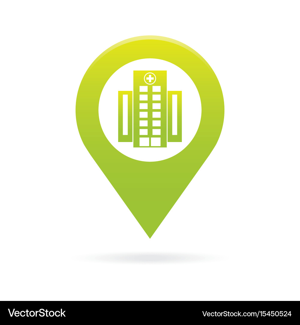 Hospital map pointer icon marker gps location vector image