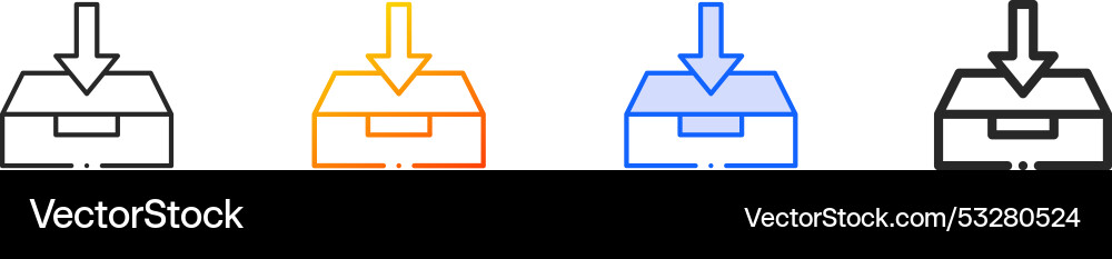 Inbox iconthin linear gradient blue stroke Inbox iconthin linear gradient blue stroke vector image