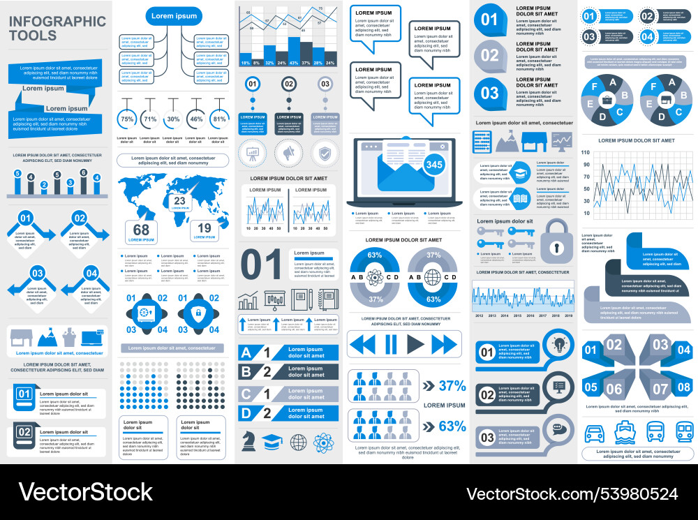 Infographic elements data visualization design Vector Image