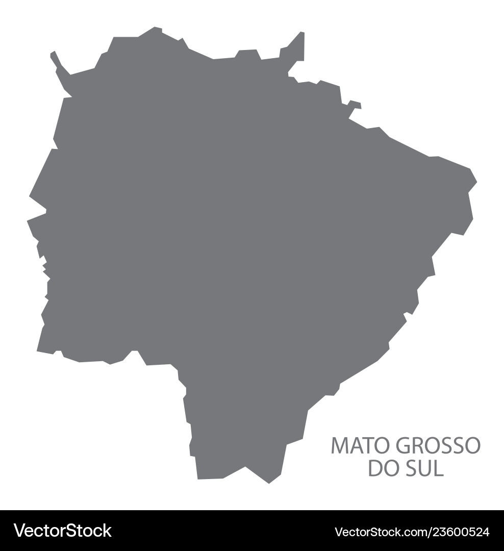 Mato grosso do sul brazil map grey Mato grosso do sul brazil map grey vector image